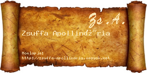 Zsuffa Apollinária névjegykártya
